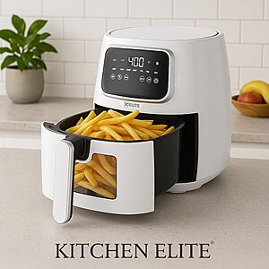 Kitchen Elite 5.5 Qt.7-in-1 Digital Air Fryer w/ LED Screen (White) $50 + Free Shipping