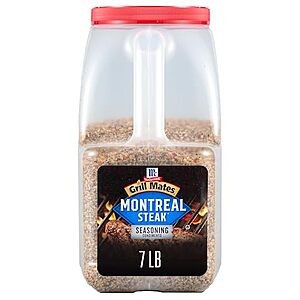 [Prime, SnS] $13.70* | 7-Lbs. McCormick Grill Mates Montreal Steak Seasoning Container at Amazon
