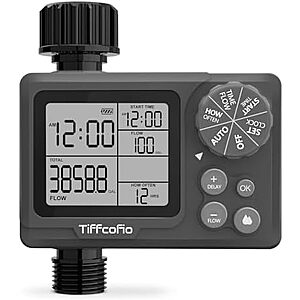 [Prime] $12.30* | Tiffcofio Programmable Water Volume Control Sprinkler Timer w/ Water Meter at Amazon