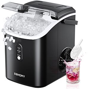 Prime Members: EUHOMY Nugget Ice Maker Countertop with Handle, Ready in 6 Mins 34lbs Per Day $144.39