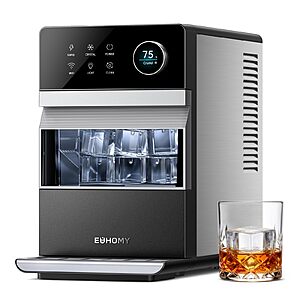 Prime Members: EUHOMY 2'' Clear Ice Cube Maker Countertop with APP, 2 Square Ice Ready in 27 Mins for Whiskey $339.99