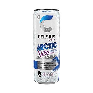 CELSIUS ARCTIC VIBE Sparkling Frozen Berry, Sugar Free Energy Drink, 12 Fl Oz (Pack of 12) $9.99