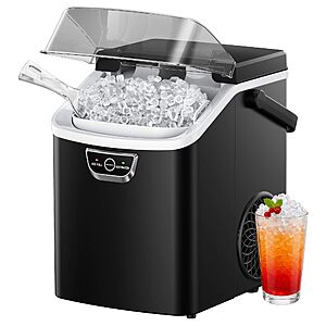 Prime Members: EUHOMY Nugget Ice Maker Countertop with Handle, Ready in 4 Mins, Portable Sonic Ice Maker with Basket and Scoop $142.49