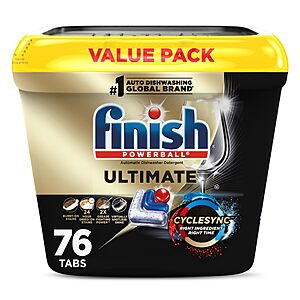 76-Count Finish Ultimate Dishwasher Pods $16.88 at Amazon