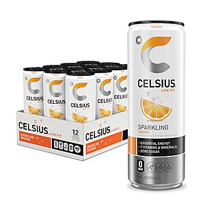 [S&S] $16.13: CELSIUS Sparkling Orange Sugar Free Energy Drink, 12 Fl Oz (Pack of 12)