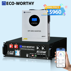 ECO-WORTHY 48V 100Ah Battery + 5.5KW 48V-120v/240v Off-Grid Inverter $960 + Free Shipping
