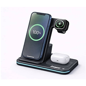 Energizer -3-in-1 15W Foldable Qi Certified Wireless Fast 15W Charger, Charging Station/Stand for iPhone + AirPods + Apple Watch -Black
Model: WCP312 SKU: 6631372