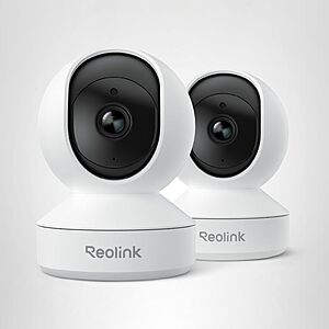 Amazon - REOLINK Home Security Camera System, 4MP HD Plug-in Indoor WiFi 6 Pan Tilt Pet Camera 2PK - $49.99