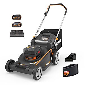 WORX Nitro Cordless Lawn Mower, 21" Electric Mower for 1/2 Acre, Brushless Push Lawn Mower, 2 × 5.0 Ah Batteries & Charger $299