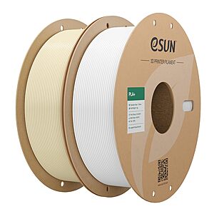 eSUN PLA+ Filament 2KG, 2 Spools 3D Printing Filament, Bone White + Cold White $24.64