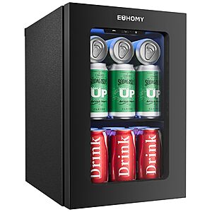 Prime Members: EUHOMY 18L Beverage Refrigerator Cooler, 24 Cans Mini Fridge with Quiet Compressor $84.99