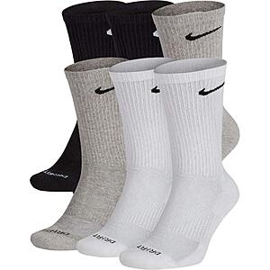 Nike Men's Everyday Plus Cushion Crew Socks (Large, Multi) $16.27