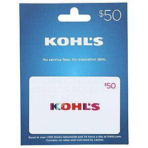 $42.50: Kohls Physical Gift Card - $50