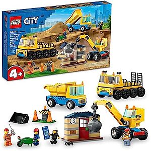 [Prime] $41.99 | 235-Piece LEGO City - Construction Trucks and Wrecking Ball Crane (60391, 2023) at Amazon