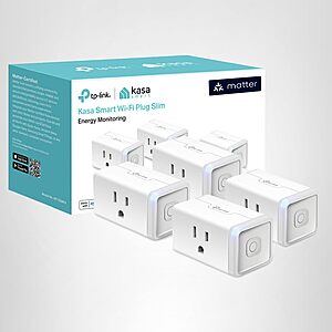 Kasa Matter Smart Plug, White, KP125M (4-Pack), $37.99, Amazon