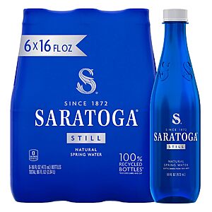 Prime Members: 6-Pack 16-Ounce Saratoga Still Spring Water Bottles $4.49 + Free Shipping