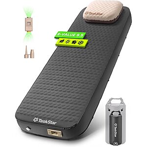 [Prime] 4" TaskStar Self-Inflating Camping Sleeping Pad w/ Electric Pump & Pillow $39.86 + Free Shipping