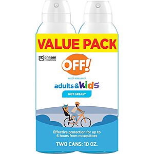 [Prime] 2-Pack 5-Oz OFF! Picaridin Insect Repellent Aerosol Spray (Fragrance-Free) $9.97 w/ S&S + Free Shipping