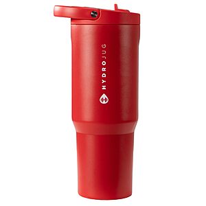 $19.99: HydroJug Sport Stainless Steel Tumbler with Straw, 40oz Alumni Red Vacuum Insulated Water Bottle