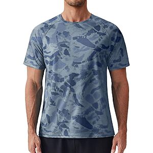 [Prime] PINSPARK Men's UPF 50+ Rash Guard Swim Shirt (Various) $6.99 + Free Shipping w/ Prime or on $35+