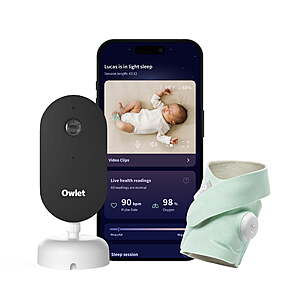 $269.99: Owlet Dream Duo (Gen 3) All-in-One Smart Baby Monitoring with Sock & 2K HD Cam, Mint