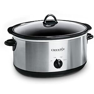 [Resale, AC] $24.10 | 7-Quart Crock-Pot Oval Manual Slow Cooker (Stainless Steel) (Used - Like New) at Amazon