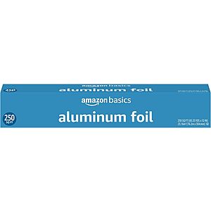 PRIME $9.32 S&S Amazon Basics Aluminum Foil for Everyday Use, Cooking and Wrapping, 250 Sq Ft, Pack of 1 (Previously Solimo)