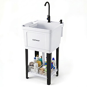 Costway 14.5 Gal Utility Sink Laundry Tub with Rotating Faucet and Adjustable Legs $69.99 + Free Shipping