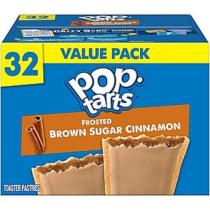Pop-Tarts Toaster Pastries, Breakfast Foods, Kids Snacks, Value Pack, Frosted Brown Sugar Cinnamon, 27oz Box (32 Pop-Tarts) $6.62