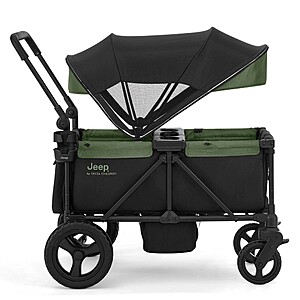 $150 FS TARGET Jeep Evolve JXP All-Terrain 2-Seater Stroller Wagon by Delta Children - Green: Canopy, Adjustable Handle, Infant Car Seat Compatible