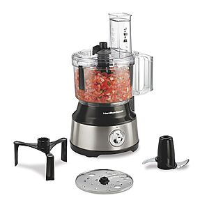$46.16: Hamilton Beach Food Processor & Vegetable Chopper, 10 Cups, Bowl Scraper, Black and Stainless (70730)