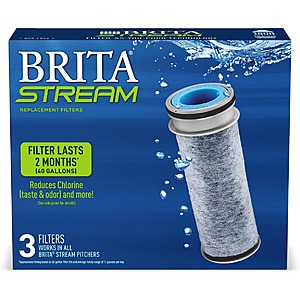 [Prime] 3-Count Brita Stream Replacement Water Filter for Stream Pitchers & Dispensers $12 ($3.67 Each) + Free Shipping