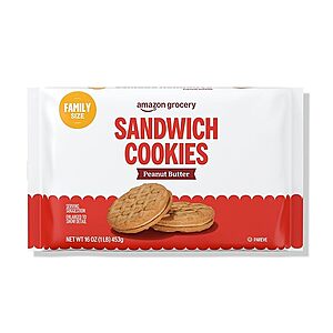 Amazon Grocery, Peanut Butter Sandwich Cookies, 1 Lb $2.26 or less