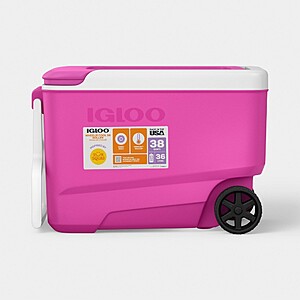 Ingloo Sun Squad Wheelie 53 Cans/38qt Rolling Cooler - Pink Fizz $21