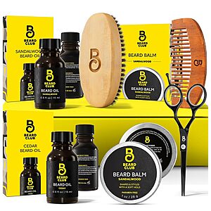 6-Piece The Beard Club Men's Beard Grooming & Care Kit w/ Boar Bristle Brush, Comb & Trimming Scissors & More $9.99 + Free Shipping w/ Prime or on $35+