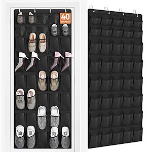 Prime: 40-Pocket Fentec Over The Door Shoe Organizer (Black) $10.70 + Free Shipping