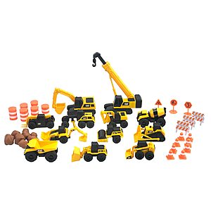 Prime Members: CAT Construction Toys, Little Machines Mega Set – 40+ Pieces with XL Crane & Excavator, 10 Mini Vehicles, Signs... Indoor/Outdoor STEM Toy for Kids Ages 3 + $13.13