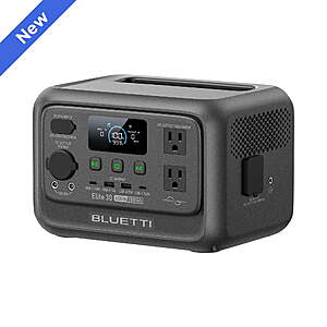 BLUETTI Elite 30 V2 Portable Power Station, 288Wh 600W Solar Generator for Camping & Backup $199