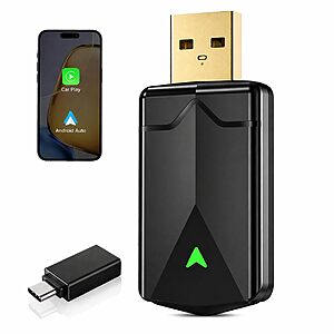 ZOUHOE Wireless CarPlay Adapter– Android Auto Wireless Adapter, 5.8GHz Wi-Fi Plug & Play,Mini and Stable iOS 10+/Android 10+, Fast Auto-Connect for Cars 2016+ (1Pcs) $17.09