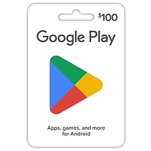 $100 Google Play Gift Card (Physical) + $10 Amazon Promo Credit $100 + Free S&H
