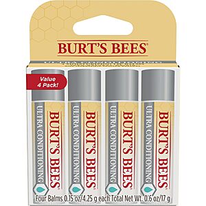 Prime Members: 4-Pack 0.15-Ounce Burt's Bees Ultra Conditioning Lip Balm $9.49 + Free Shipping
