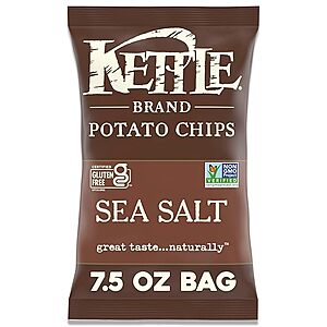 YMMV Kettle Foods Sea Salt Potato Chips, 7.5 OZ and other Kettle brand Chips $2.32