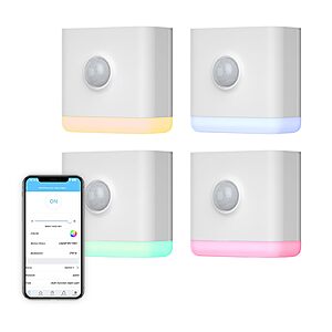 THIRDREALITY Multi-Function Night Light 4 Pack, Zigbee Repeater, 3-in-1 Combines a Motion Sensor, a Illumination Sensor and RGB Color Night Light - $75.99