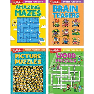 Highlights 4-Book Kids Puzzle Fun Activity Book Sets $9.99 + Free Shipping w/ Prime