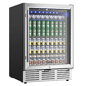 Prime Members: EUHOMY 24" Beverage Refrigerator, 180 Can Built-in Beverage Cooler $496.11