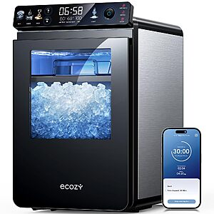 ecozy Nugget Ice Maker Countertop, First Full-Color Smart Panel 44 lbs/24H Ice Machine with APP & Voice Control, Double-Layer Insulation, Pull-Out Water Tank $269.99