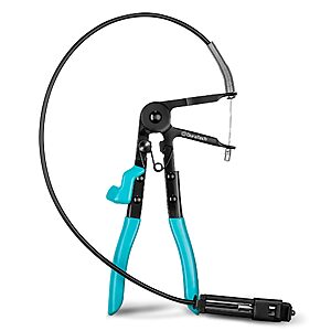 Prime, DURATECH Flexible Hose Clamp Pliers, 27" Long Reach Radiator Hose Clamp Removal Tool with Ratchet Locking Mechanisms, Spring Clamp Pliers, $13.76