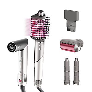 Shark FlexFusion Hair Dryer with Fusion Hair Brush, Ceramic Air Styler with Auto-Wrap Hair Curlers & Concentrator, Ceramic Plates, Metallic Mist HD641 $199.99