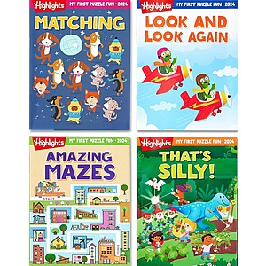 Prime Members: Highlights 4-Book Set of Kids My First Puzzle Fun Activity Books (Ages 3-6) $9.99 + Free Shipping