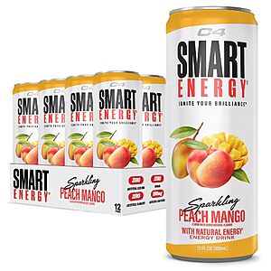 [S&S] $14.89: C4 Smart Energy Drink Sugar Free, 12 oz, 12 Pack (Peach Mango, Berry Breeze, Black Cherry, or Variety Pack)